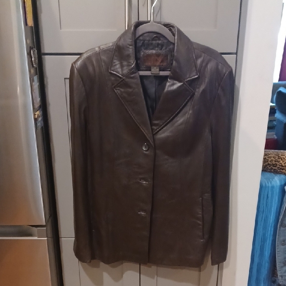 Siena Studio Dark Brown Leather Jacket - Picture 1 of 5